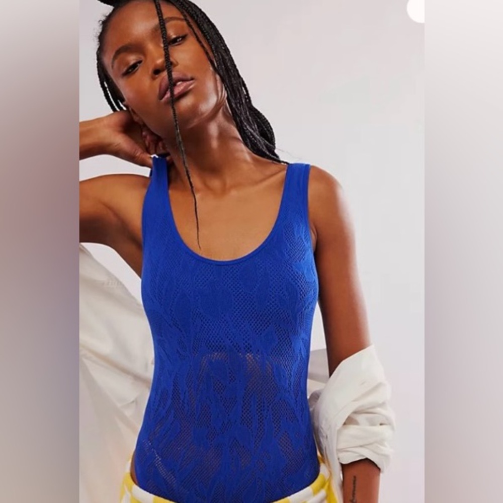 Free People x Intimately FP Cutout Plunge Textured Bodysuit